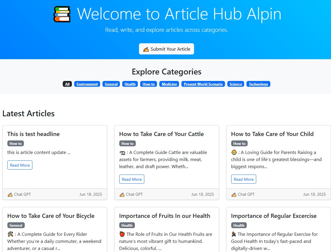 Article Publishing site